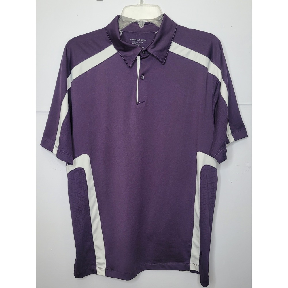 North End Sport Polo Moisture‑Wicking M Purple Cool-Logik Athletic Golf Sporty